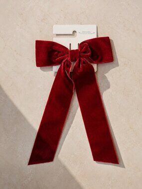 Edgehill Collection Girls Red Velvet Bow Hair Christams Occasion New